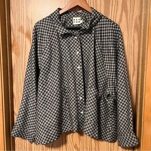 Beaton Linen / Studio SECONDS cropped check jacket 3X with pockets